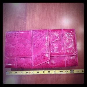 Zaferelli clutch purse. Magenta. Vintage.